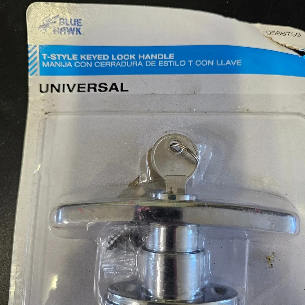 Blue Hawk T Style Keyed Lock Handle Universal Chrome Garage Door Replacement‎